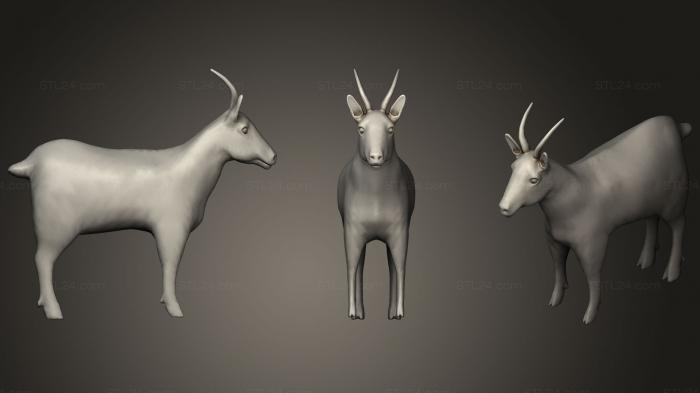 Статуэтки животных (Замша, STKJ_0817) 3D модель для ЧПУ станка